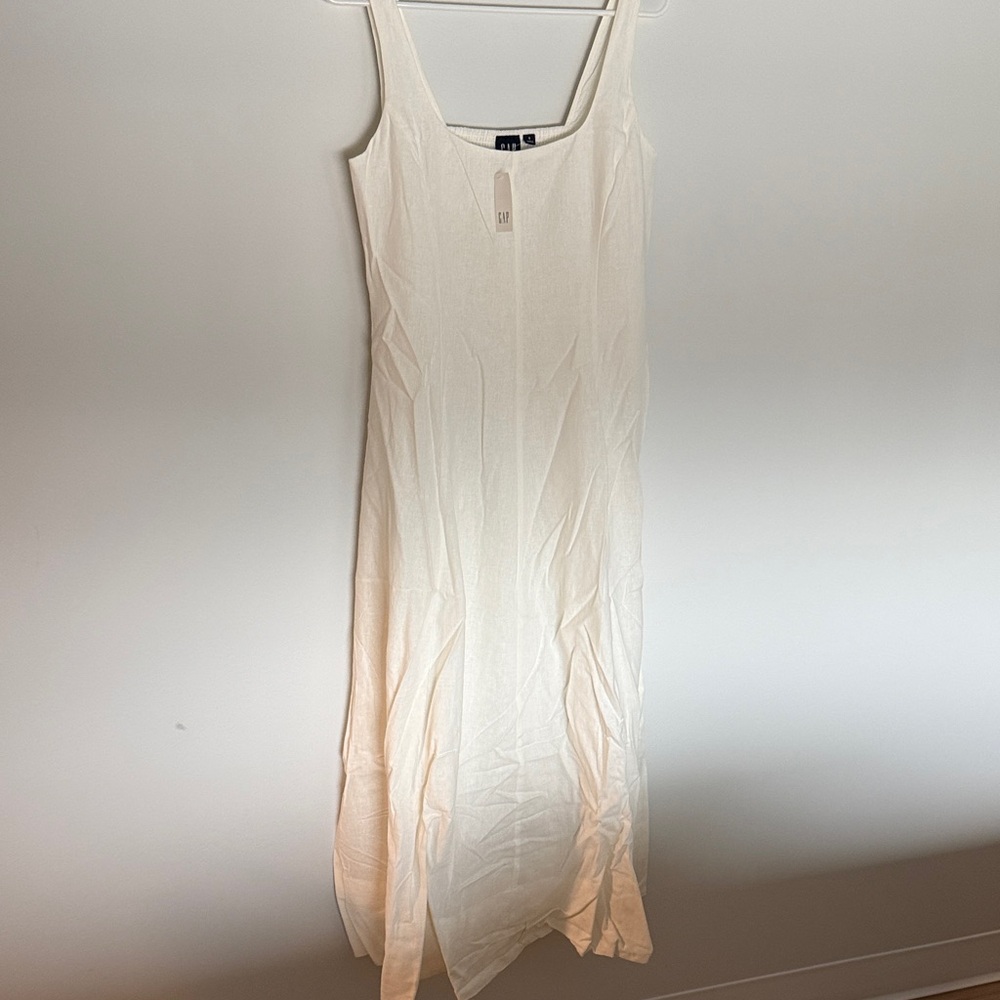 GAP Cream/Off White Maxi Linen Dress